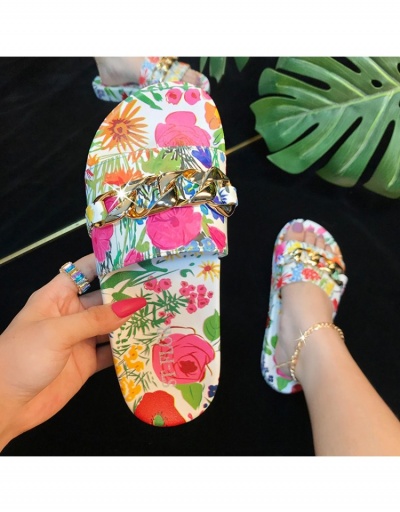 Pattern Chain Patch Outdoor Slide Slippers #797523 $15.68 USD, Wholesale Fashion Slippers