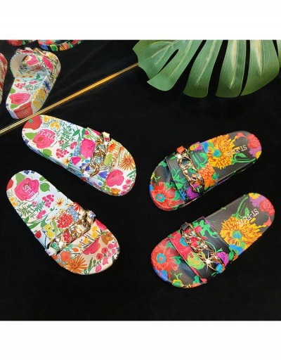 Replica Pattern Chain Patch Outdoor Slide Slippers #797523 $15.68 USD for Wholesale