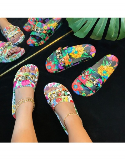 Replica Pattern Chain Patch Outdoor Slide Slippers #797523 $15.68 USD for Wholesale