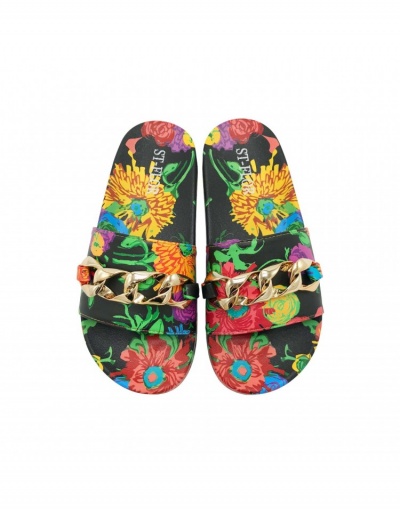 Replica Pattern Chain Patch Outdoor Slide Slippers #797523 $15.68 USD for Wholesale