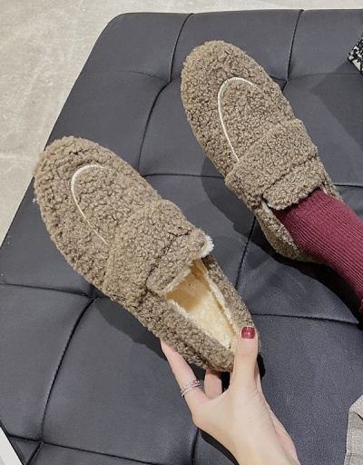 Replica Faux Fur Round Toe Slip On Shoes  #797528 $19.31 USD for Wholesale