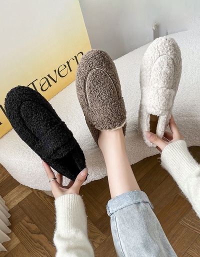 Replica Faux Fur Round Toe Slip On Shoes  #797528 $19.31 USD for Wholesale