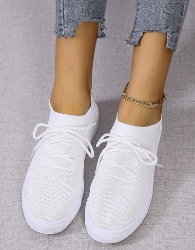 Replica Gauze Breathable Casual Solid Lace Up Flats #797530 $23.66 USD for Wholesale