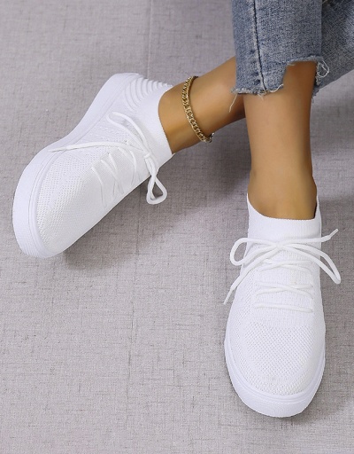 Replica Gauze Breathable Casual Solid Lace Up Flats #797530 $23.66 USD for Wholesale