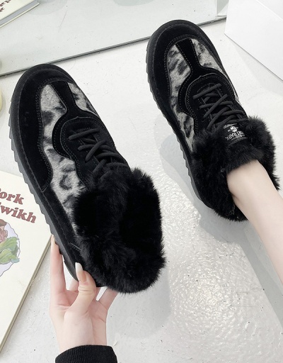 Replica Leopard Patchwork Plush Winter Cotton Shoes #797532 $25.06 USD for Wholesale