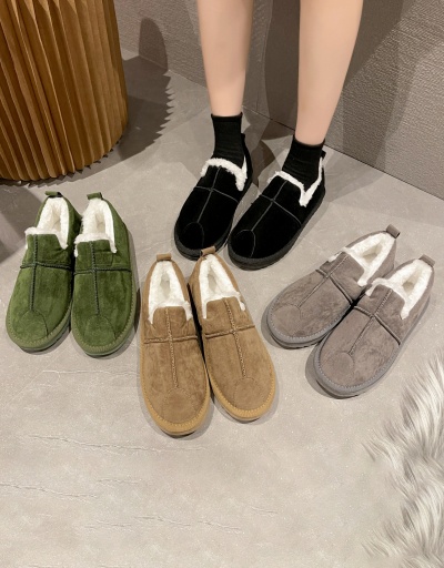 Replica Casual Winter Plush Flats Cotton Shoes #797536 $18.90 USD for Wholesale