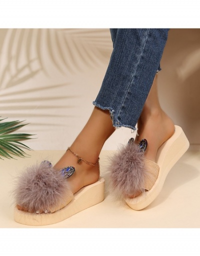 Replica  Summer Pure Color Plush Flat Fur Slippers #797543 $13.33 USD for Wholesale