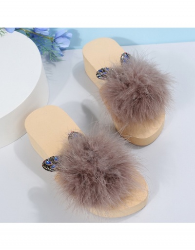 Replica  Summer Pure Color Plush Flat Fur Slippers #797543 $13.33 USD for Wholesale