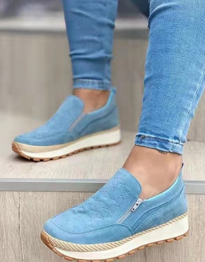 Solid Casual Chunky Soles Slip On Shoes #797544 $28.73 USD, Wholesale Fashion Flats