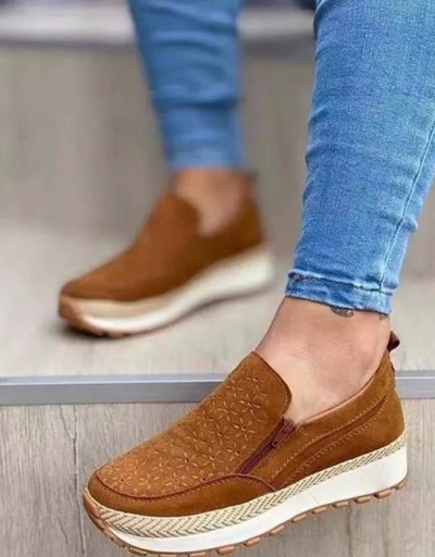 Replica Solid Casual Chunky Soles Slip On Shoes #797544 $28.73 USD for Wholesale