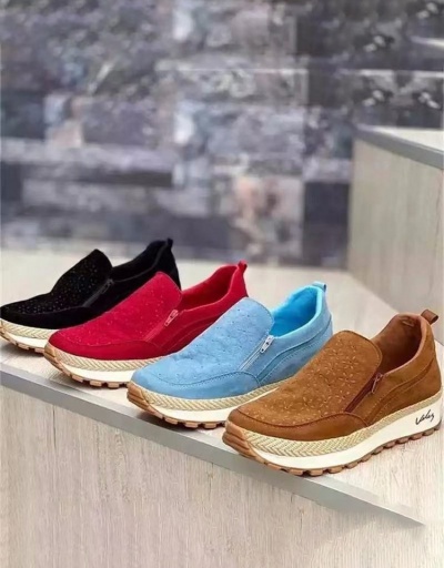 Replica Solid Casual Chunky Soles Slip On Shoes #797544 $28.73 USD for Wholesale