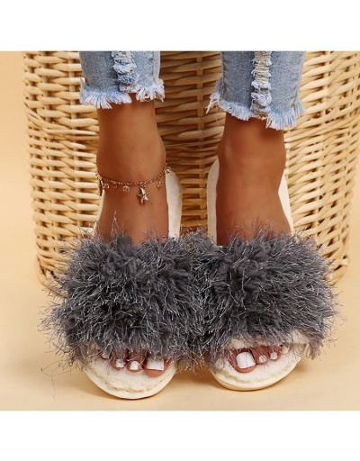 Replica  Korean Pure Color Plush Women's Casual Wool Slipper #797545 $12.94 USD for Wholesale