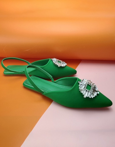 Replica Casual Point Toe Rhinestone Ladies Flats  #797546 $28.65 USD for Wholesale