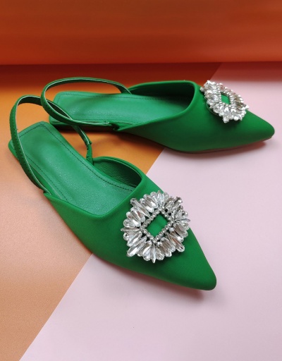 Replica Casual Point Toe Rhinestone Ladies Flats  #797546 $28.65 USD for Wholesale