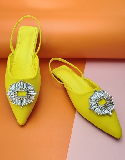 Replica Casual Point Toe Rhinestone Ladies Flats  #797546 $28.65 USD for Wholesale