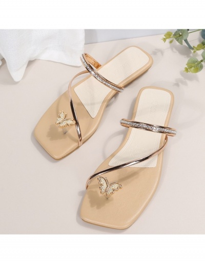 Replica Ladies Square Toe Butterfly One Toe Outdoor Slippers #797548 $17.35 USD for Wholesale