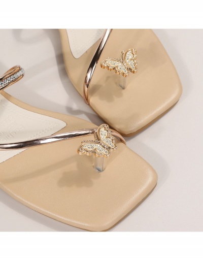 Replica Ladies Square Toe Butterfly One Toe Outdoor Slippers #797548 $17.35 USD for Wholesale