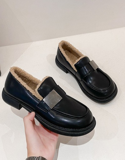 Replica Preppy Style Vintage Fall Plush Slip On Shoes #797552 $28.15 USD for Wholesale