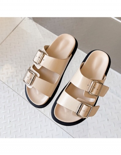 Replica Casual Fashion Solid Color Buckle Peep Toe Beach Slippers  #797557 $21.13 USD for Wholesale