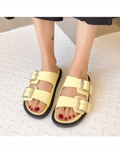 Replica Casual Fashion Solid Color Buckle Peep Toe Beach Slippers  #797557 $21.13 USD for Wholesale