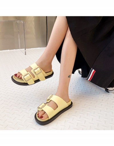 Replica Casual Fashion Solid Color Buckle Peep Toe Beach Slippers  #797557 $21.13 USD for Wholesale