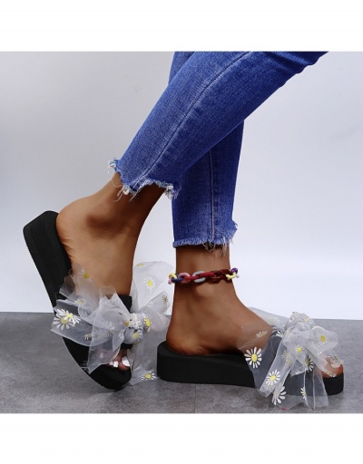 Replica Cute Fashion Floral Bow Design Beach Slippers  #797559 $13.34 USD for Wholesale