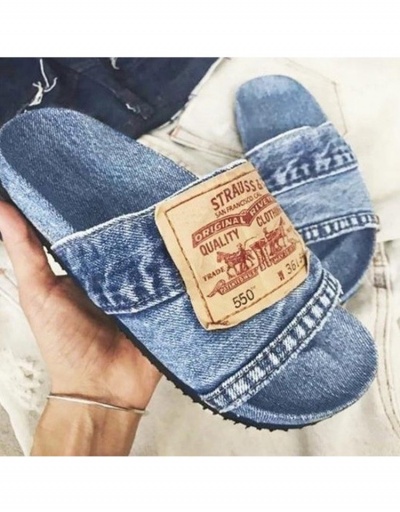 Replica Casual Fashion Solid Color Round Toe Denim  Slippers #797570 $15.50 USD for Wholesale