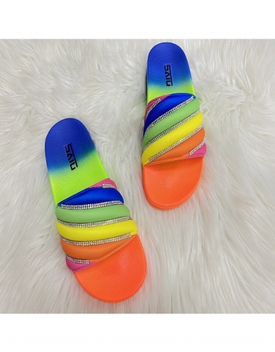 Replica  Summer Fashion Rhinestone Rainbow Women's Slippers #797572 $15.12 USD for Wholesale