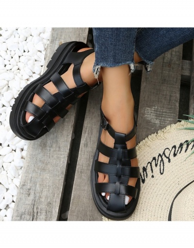  Women's Pure Color Hollowed Out Platform Sandals #797573 $27.59 USD, Wholesale Fashion Sandals