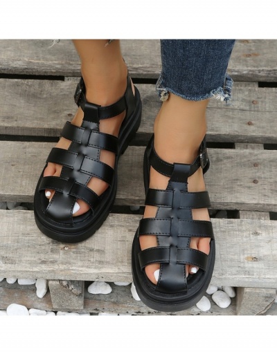 Replica  Women's Pure Color Hollowed Out Platform Sandals #797573 $27.59 USD for Wholesale