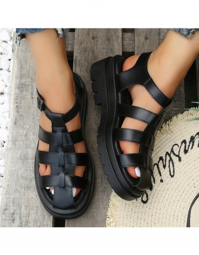 Replica  Women's Pure Color Hollowed Out Platform Sandals #797573 $27.59 USD for Wholesale