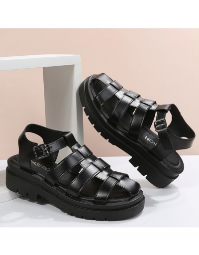 Replica  Women's Pure Color Hollowed Out Platform Sandals #797573 $27.59 USD for Wholesale