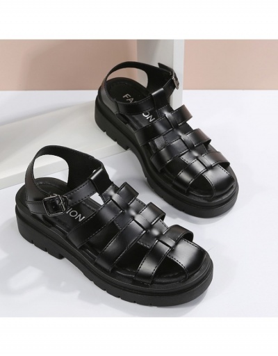 Replica  Women's Pure Color Hollowed Out Platform Sandals #797573 $27.59 USD for Wholesale