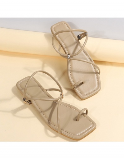 Replica  Fashion Women's Pure Color Flat Sandals #797577 $18.59 USD for Wholesale