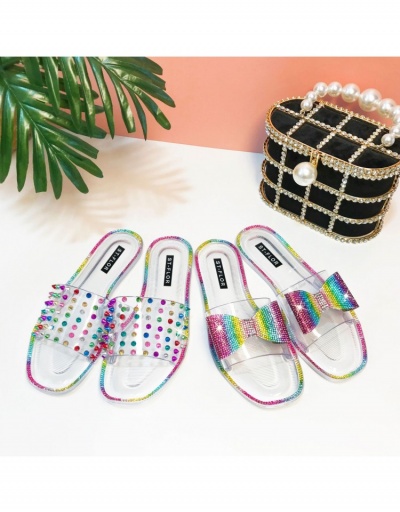 Replica  Fashion Color Bow Rhinestone Women's Slippers #797578 $14.50 USD for Wholesale