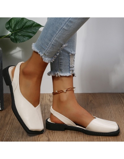 Replica  Women's PU Pure Color Square Toe Sandals #797580 $23.28 USD for Wholesale