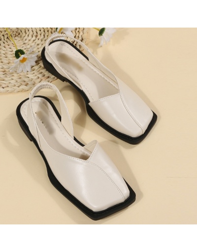 Replica  Women's PU Pure Color Square Toe Sandals #797580 $23.28 USD for Wholesale