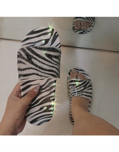  Fashion Animal Print Rhinestone Women's Slipper #797581 $15.21 USD, Wholesale Fashion Slippers