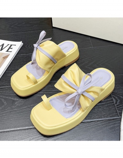 Replica  Korean Fashion Bow Contrast Color Slippers #797583 $21.63 USD for Wholesale