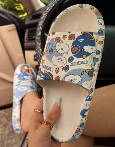 Replica  PVC Printing Round Toe Women Slippers #797588 $14.04 USD for Wholesale