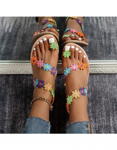  Bohemian Colorful Flower Flat Sandals #797601 $16.90 USD, Wholesale Fashion Sandals