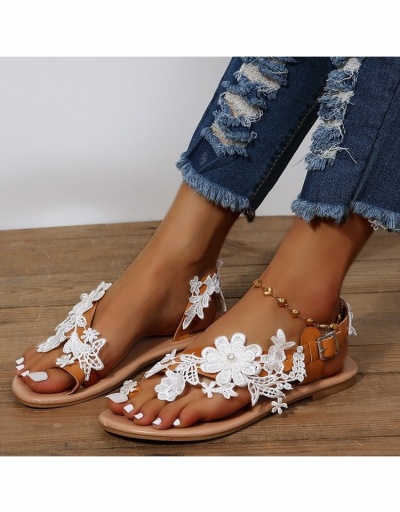 Replica  Bohemian Lace Beach Sandals For Women #797612 $19.43 USD for Wholesale