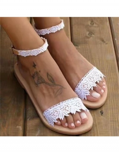  Lace Pure Color Women's Sandals #797614 $18.59 USD, Wholesale Fashion Sandals