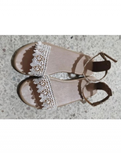 Replica  Lace Pure Color Women's Sandals #797614 $18.59 USD for Wholesale