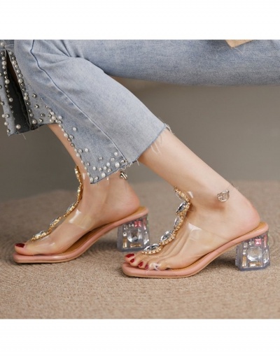 Replica  Fashion Crystal Rhinestone Heeled Sandals #797615 $36.86 USD for Wholesale