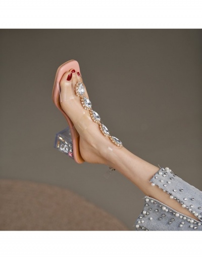 Replica  Fashion Crystal Rhinestone Heeled Sandals #797615 $36.86 USD for Wholesale