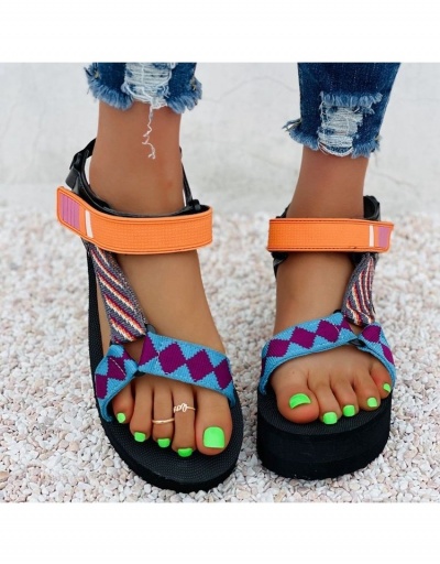 Fashion PU Weave Hollowed Out Velcro Women's Platform Sandals #797625 $25.45 USD, Wholesale Fashion Sandals