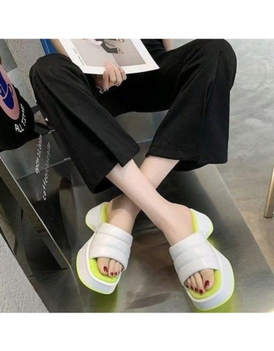 Replica Platform Chunky Contrast Color  Outdoor Slippers For Women #797626 $21.84 USD for Wholesale