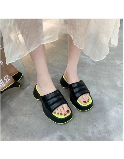 Replica Platform Chunky Contrast Color  Outdoor Slippers For Women #797626 $21.84 USD for Wholesale