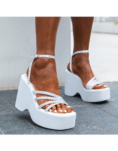 European Solid Rhinestone Women's Platform Sandals #797629 $47.95 USD, Wholesale Fashion Sandals